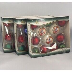 Christmas by Krebs Glass Ornaments 36-Piece Lot NIB Santa Snowman Red Green
